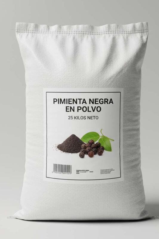 Pimienta Negra Pura en Polvo (25 kg) 